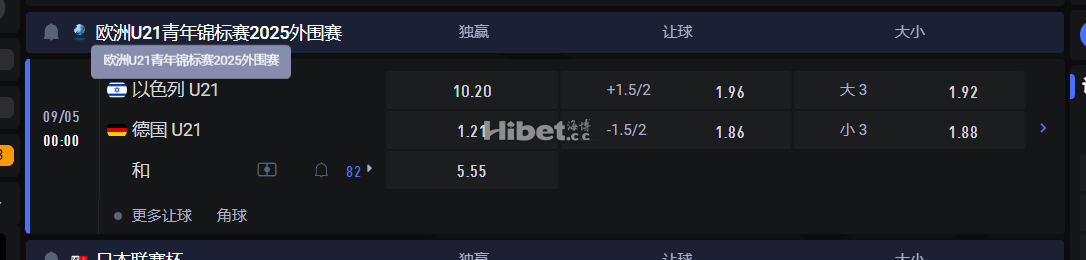 欧洲U21青年锦标赛2025外围赛 09/05 00:00 以色列 U21 VS德国 U21