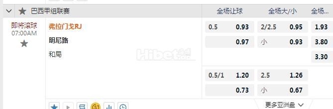 巴甲 7：00 弗拉门戈VS米内罗竞技